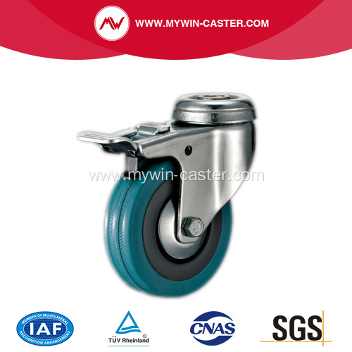 3'' Bolt Hole Grey Rubber Caster with Brake